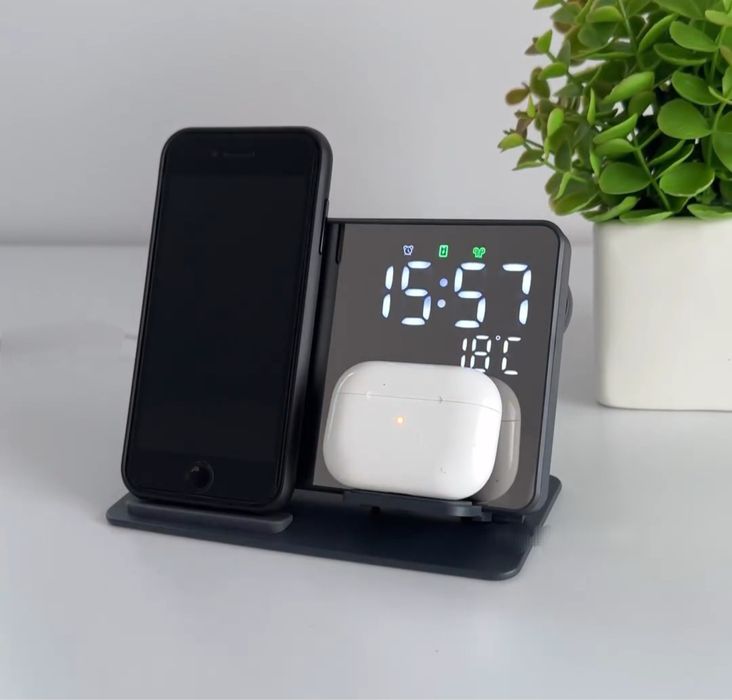 Бездротова зарядка Apple Watch iPhone, Док-Станція Samsung Дзеркальна