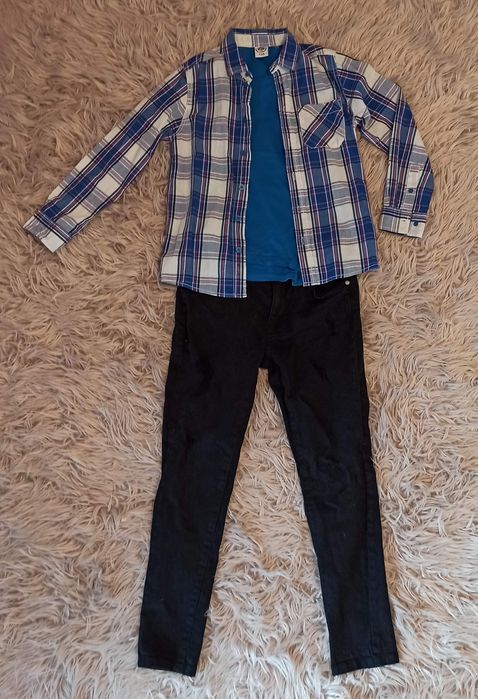 Stylowa koszula długi rękaw krata kratka 134 Cool Club Smyk elegancka