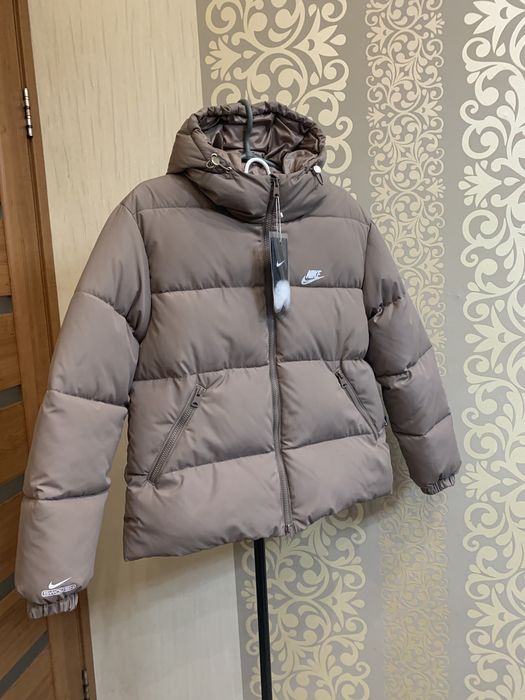 Укороченый Пуховик Nike Весна Зима Беж Капучино Женский. XS-XL