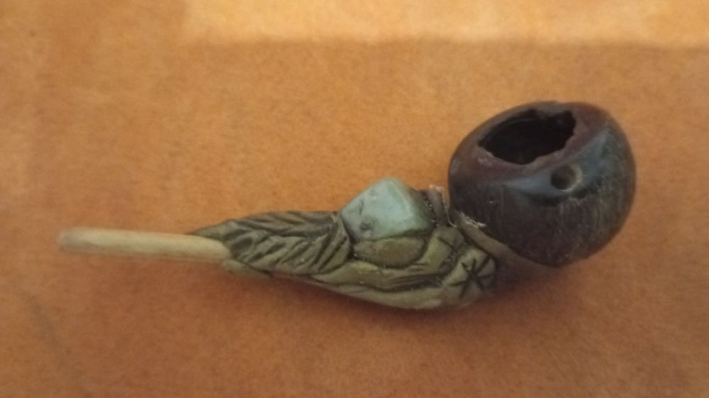 Coleção quatro cachimbos antigos trabalhados material nobre
