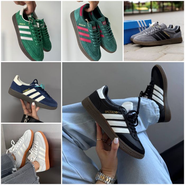 р36-45 Кросівки Adidas Spezial Handball Black Blue White Pink Brown