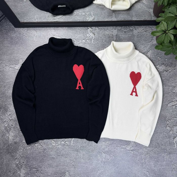 Бавовняний гольф Ami Paris з коміром светр кофта Ами париж