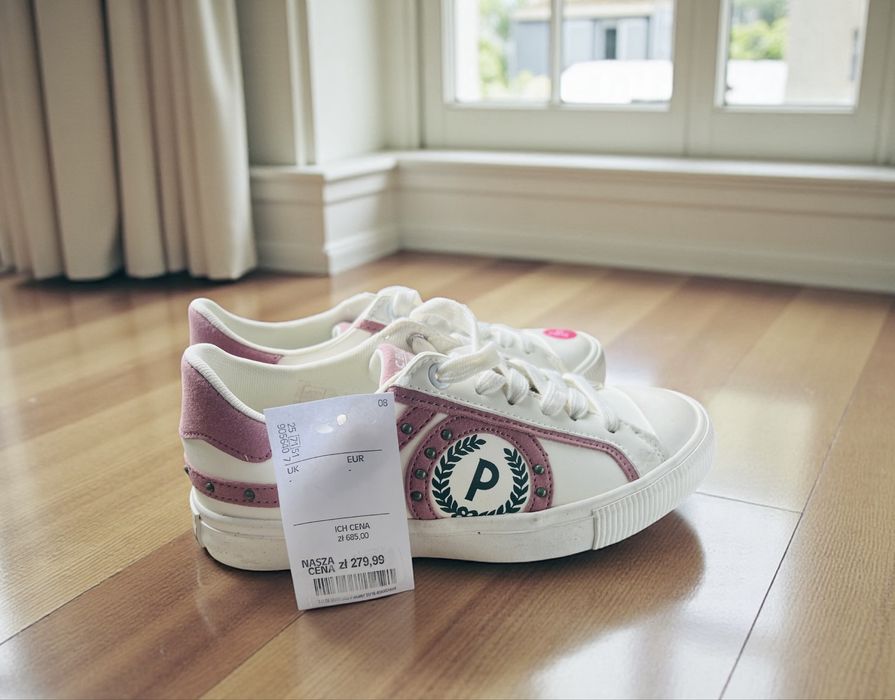 Pollini Włoskie buty trampki Nowe Oryginalne Sneakersy tenisowki skora