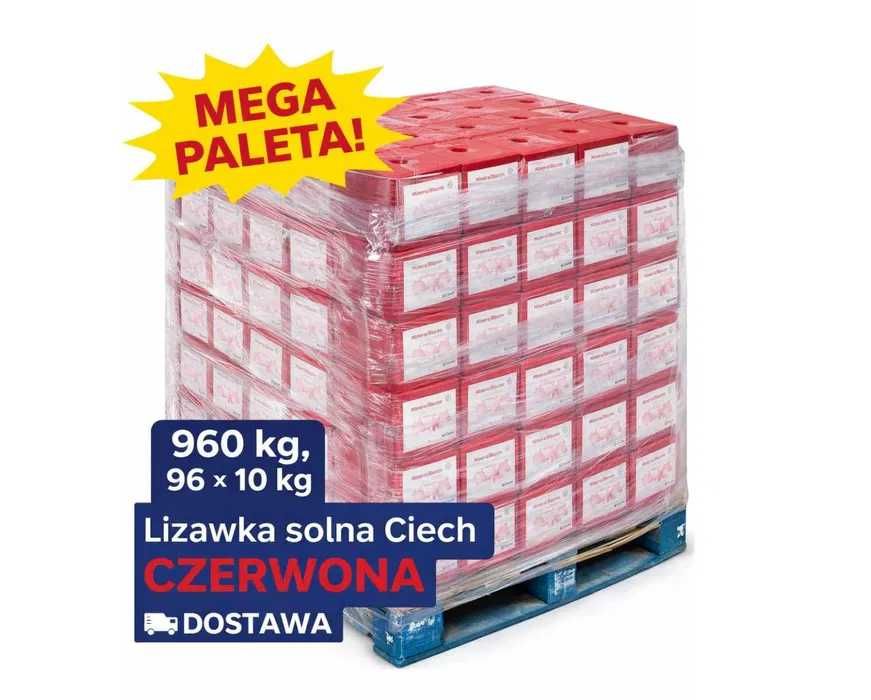 Lizawka solna Ciech czerwona 960 kg – paleta 96 x 10 kg, dostawa