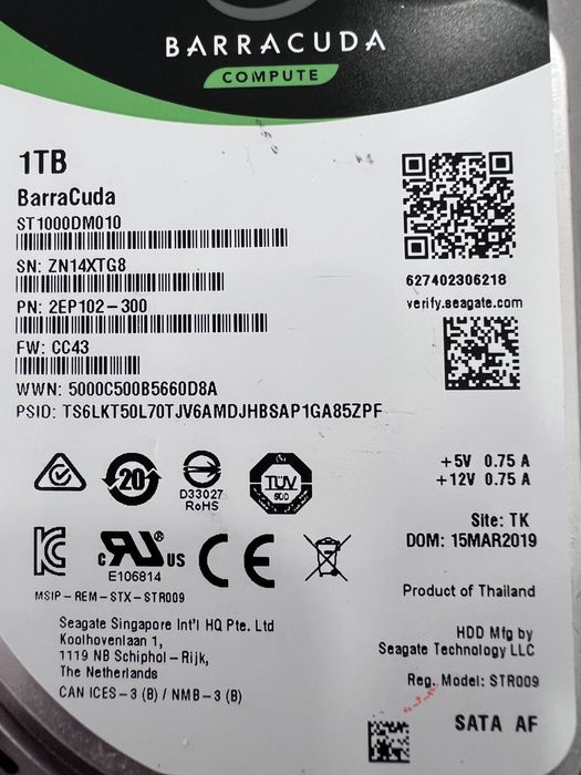 Disco Rígido Seagate Barracuda 1TB Sata - Excelente estado