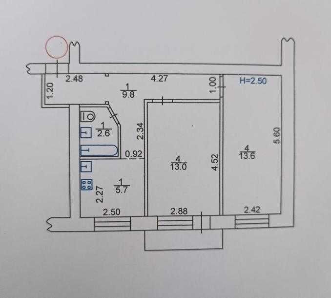 Продам 2 ком. квартиру с ремонтом на ХТЗ.