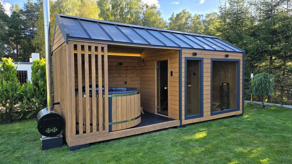 Sauna jacuuzi domek ogrodowy