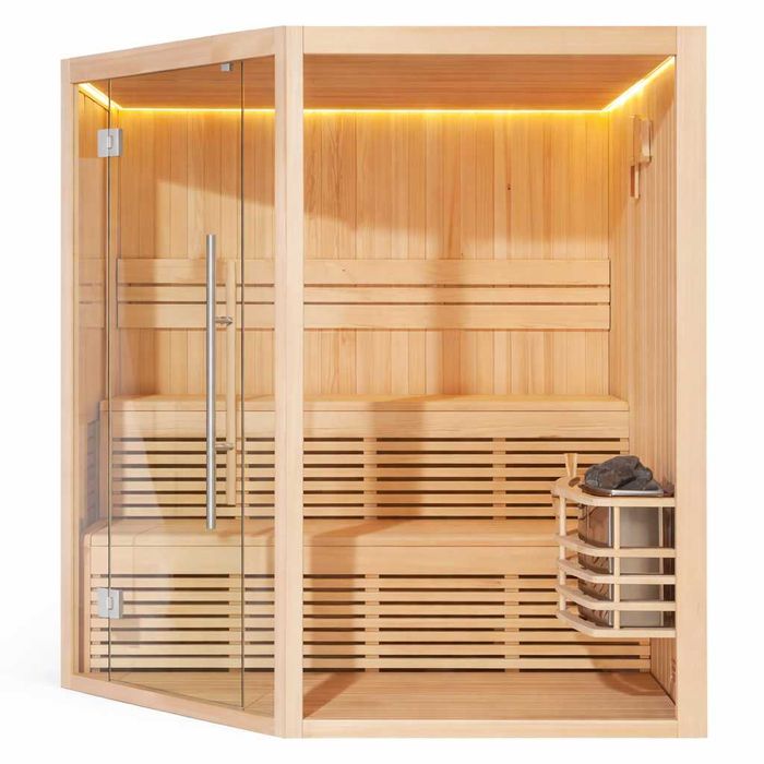Sauna Tradicional de Madeira para Interior–4 Pessoas e Fogão Elétrico