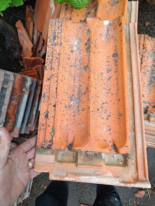 Telhas antigas de casa rústica