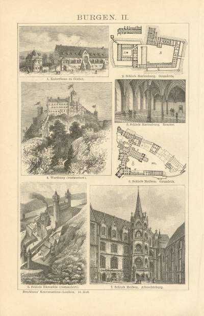 Budynki - Architektura  stara XIX w. grafika