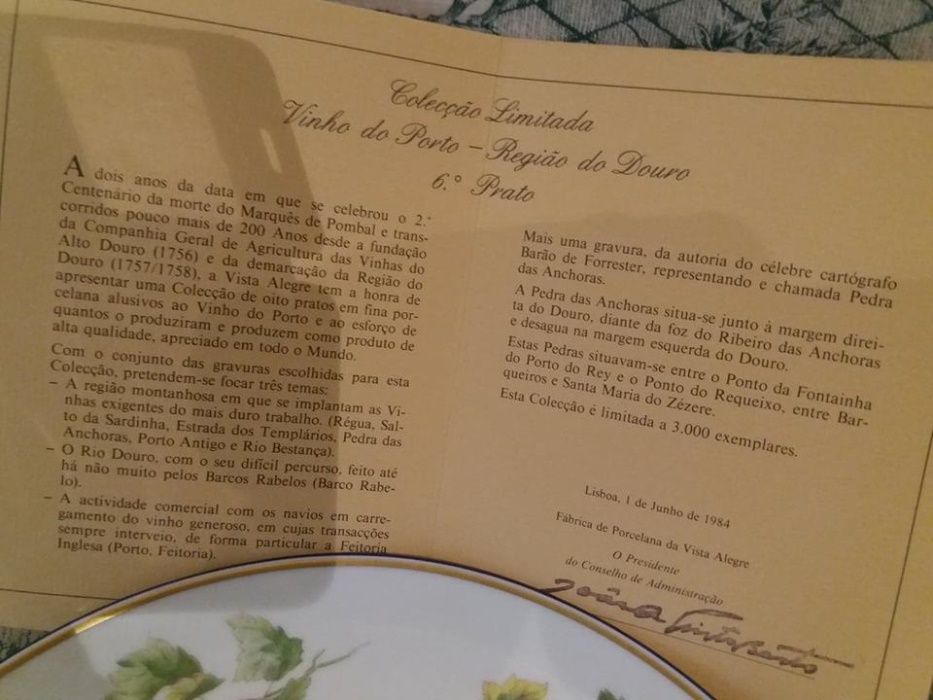 Coleção de Pratos Vinho do Porto