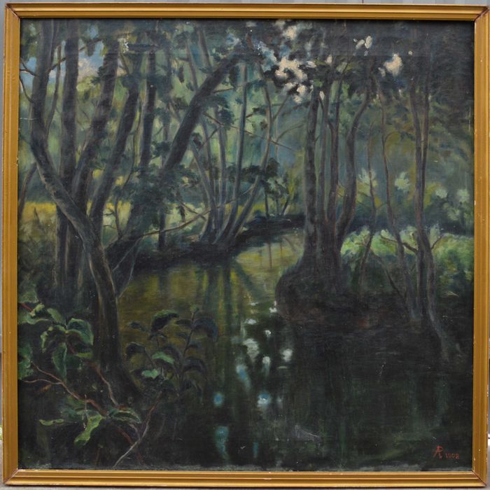 Картина з підписом художника О.Р.  "Пейзаж", 1908 рік. (136)