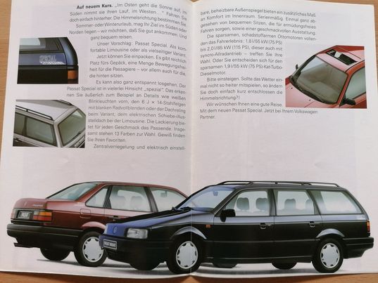 Prospekt/plakat VW Passat B3 Special