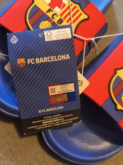 Klapki kąpielowe FC BARCELONA rozmiar 43 nowe