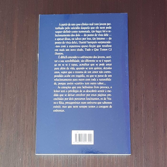 Livro NOVO - Tudo o Que Temos Cá Dentro - Daniel Sampaio - Portes incl