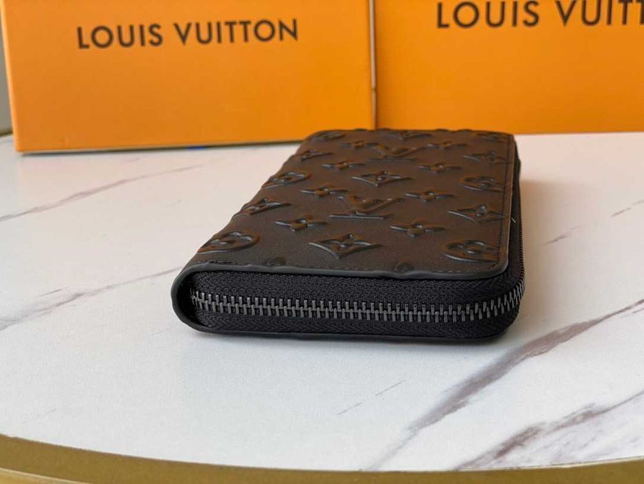 Кожаный органайзер Louis Vuitton черный кошелек Луи Виттон клатч k400