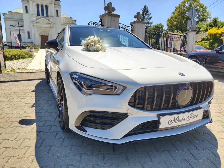 Auto do ślubu – Mercedes CLA 35 AMG biały - wolne terminy PROMOCYJNA CENA