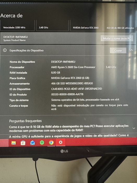 Computador gaming em bom estado