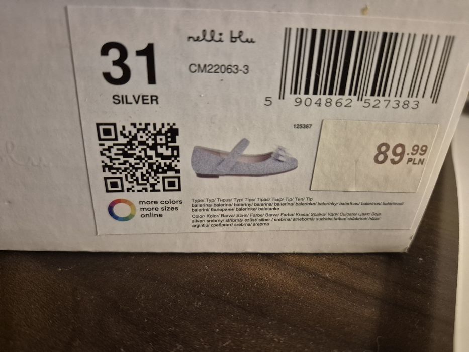 Baleriny dziewczęce Nelli Blu Silver
