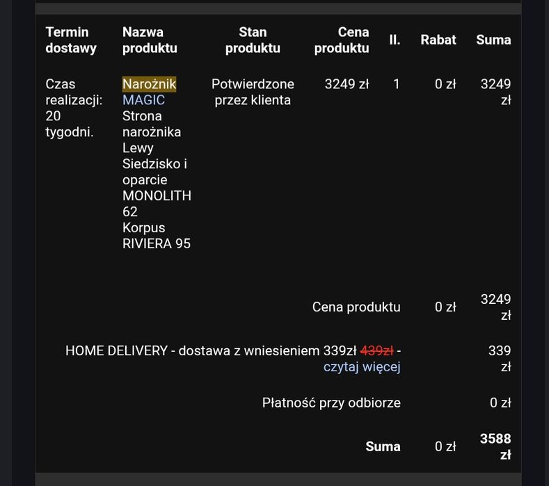 Narożnik duzy z funkcją spania