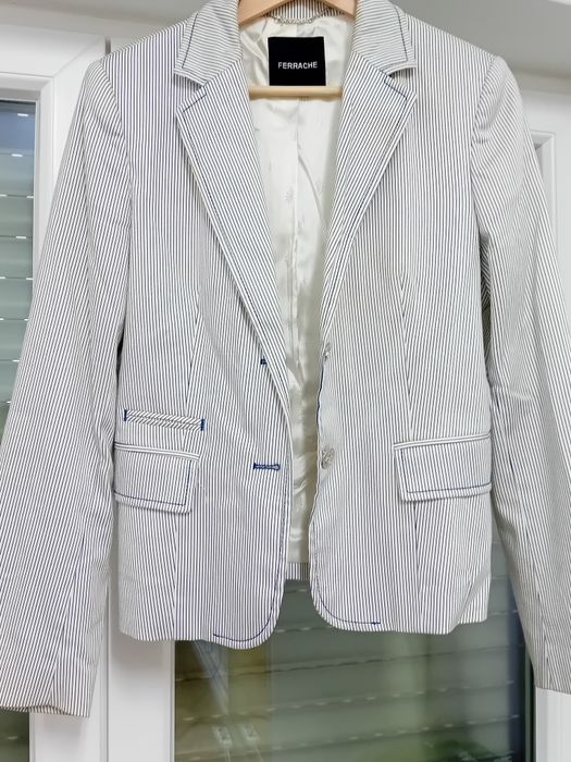 Blazer às riscas azuis Ferrache