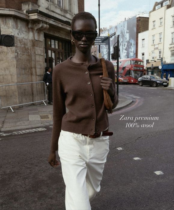 Коричневий кардиган 100% вовна cos arket