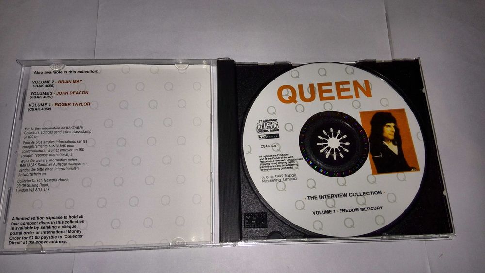 queen (the interview collection volume 1 - freddie mercury) cd raro