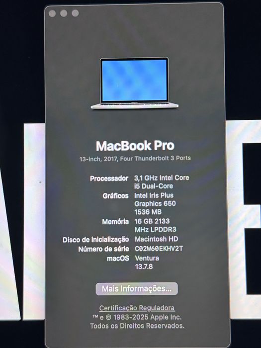 Mackbook pro 2017 touch bar 16gb