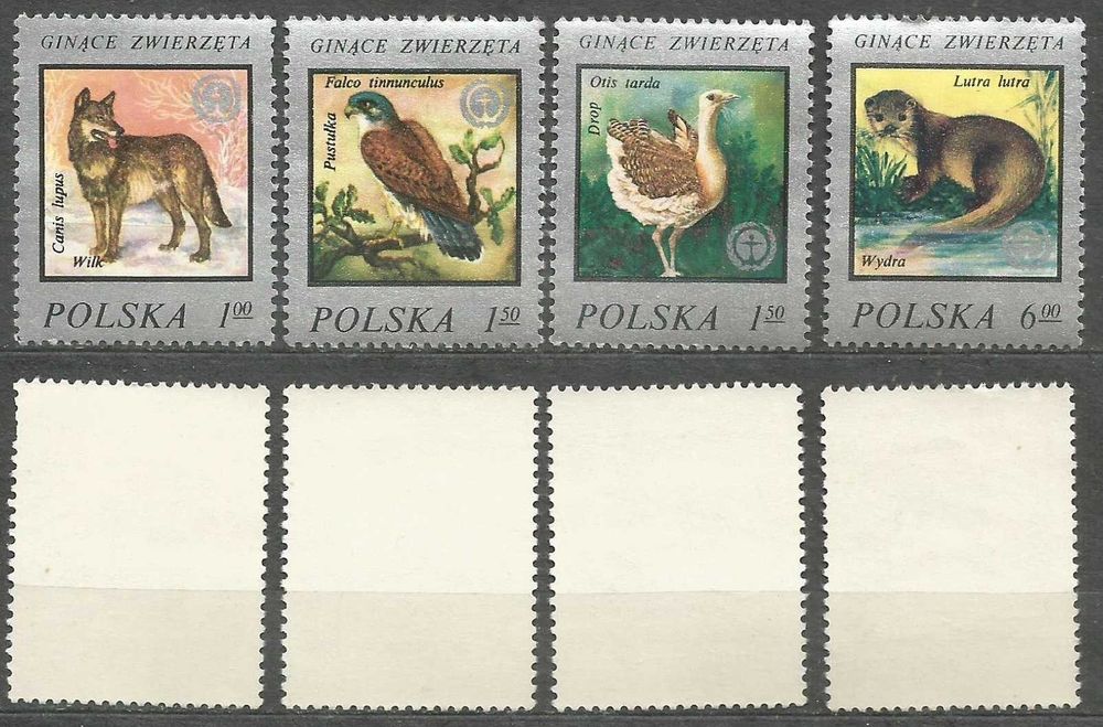 Znaczki ser. Ochrona środowiska ginące zwierzęta FI 2357 – 2360 stan**