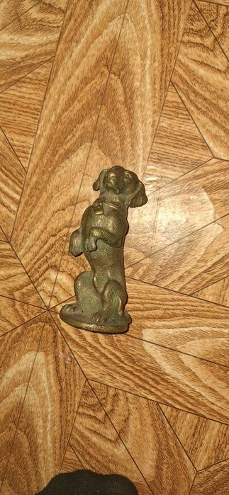 Статуэтка собаки касли, бронза латунь