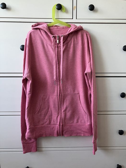 Bluza różowa na zamek z kapturem