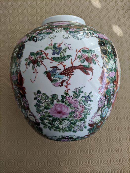 Jarrão com tampa, porcelana chinesa