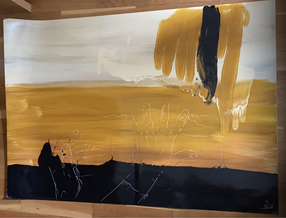 Tela pintada à mão 1m x 70cm