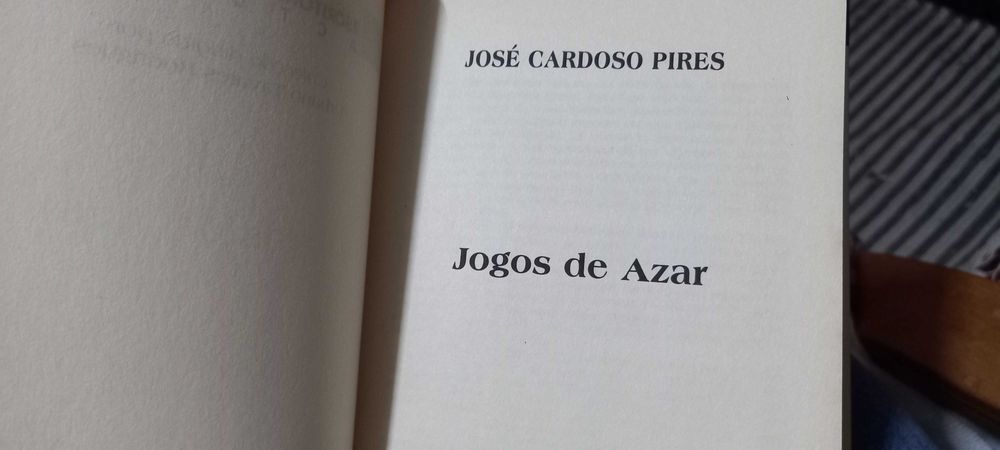Livro: Jogos de Azar - José Cardoso Pires