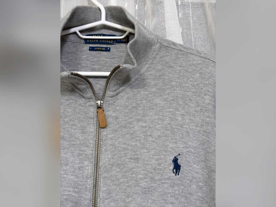 bluza Ralph Lauren szara logo na zamek stójka XL