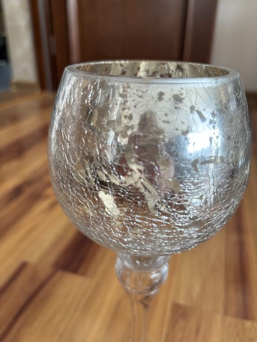 Dwa swieczniki szklane 30 cm