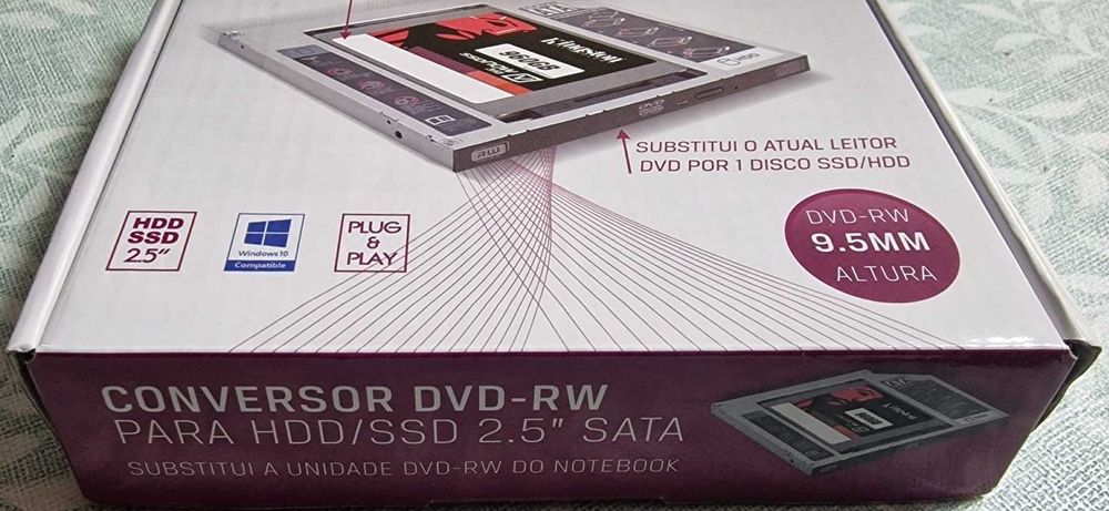 Adaptador de drive DVD para disco DVD