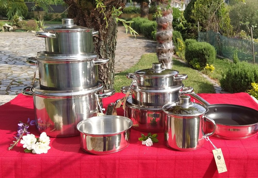 TREM EM INOX *NOVO* 9 PÇS -  INDUÇÃO