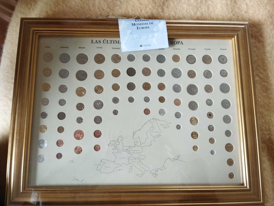 Colecao em quadro Las Ultimas Monedas de Europa