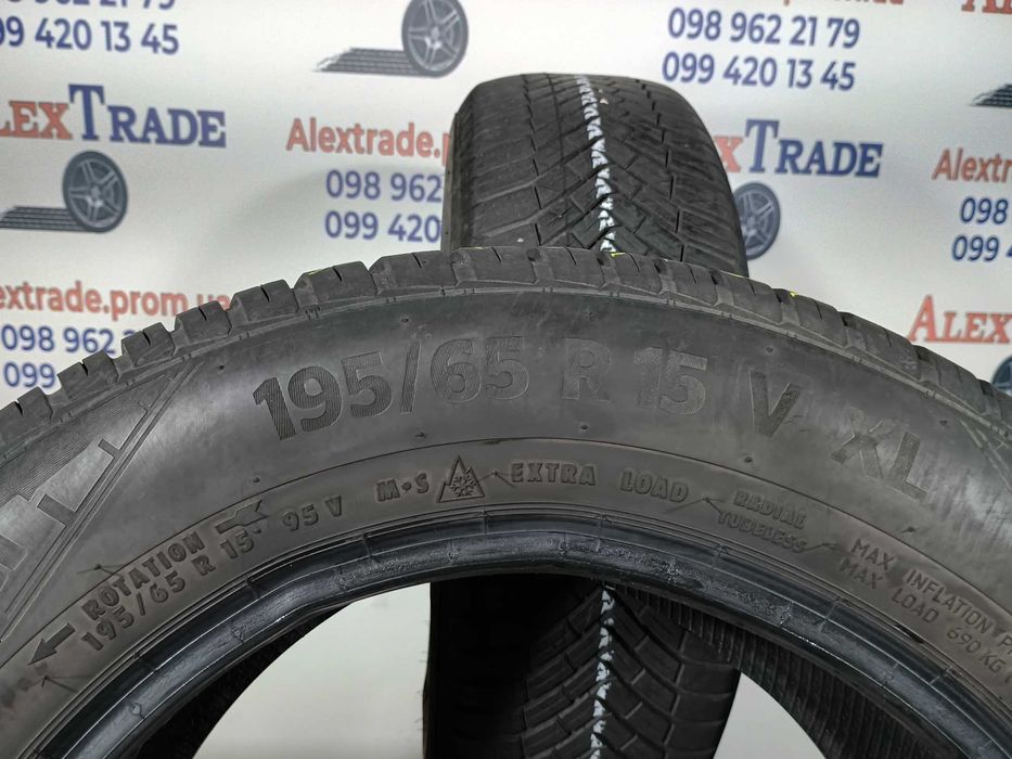2 шт. 195/65 R15 Continental AllSeasonContact шини б/у, протектор 6,5 мм