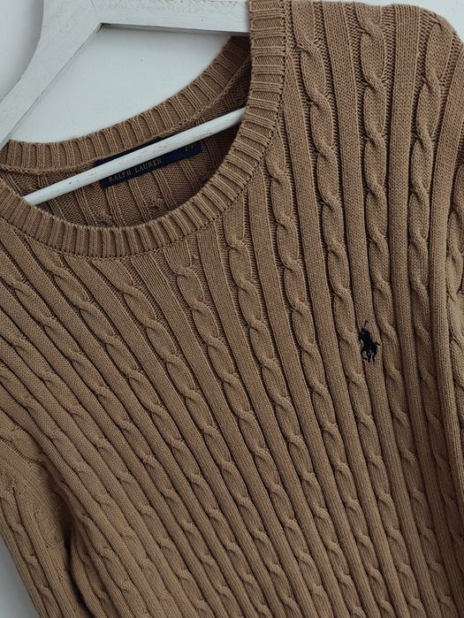 Ralph Lauren sweter warkocz męski logowany  L