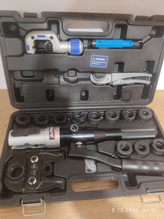 Praska do rur, prasa, zaciskarka pex, miedź, stal. TH, V.