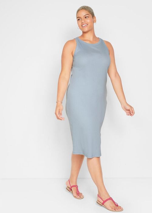 B.P.C sukienka prążkowana midi babyblue 48/50.