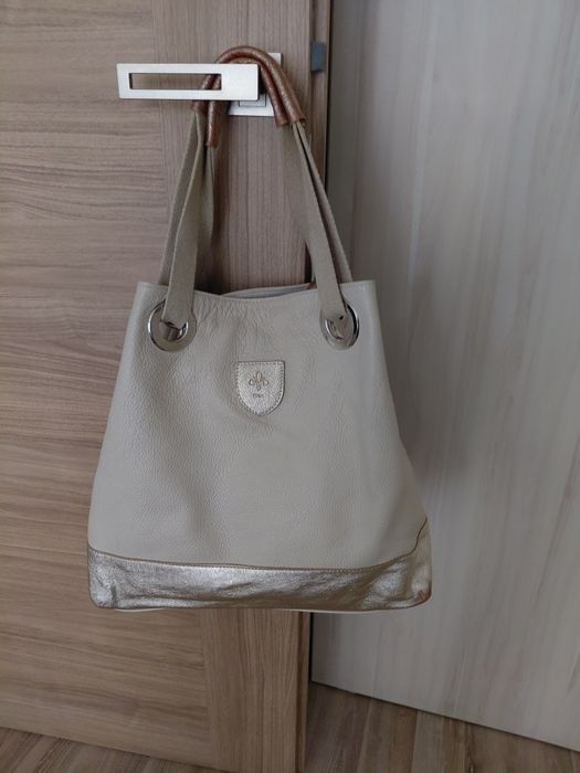 Torebka damska typu shoperka skóra  naturalna