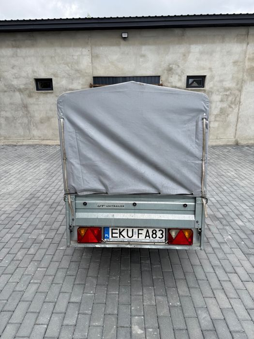 Przyczepka Samochodowa Tema Unitrailer Szer. 1m Dł. 2m Stelaż Plandeka DMC 750Kg