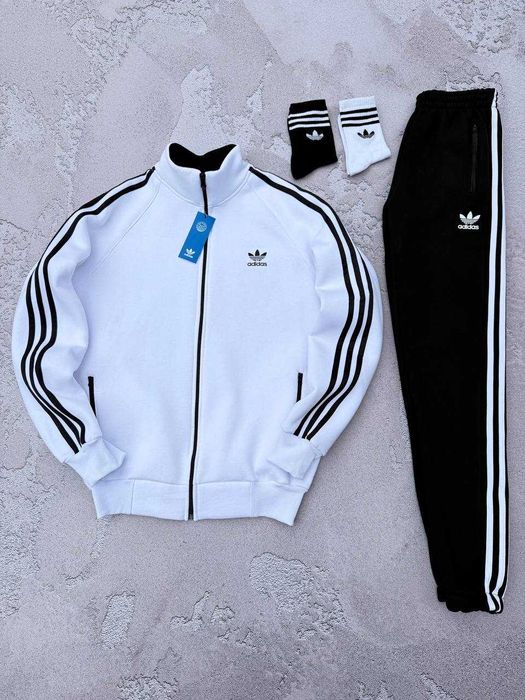Чоловічий зимовий спортивний костюм адідас на флісі Adidas [XS - XXXL] + шкарпетки в подарунок!