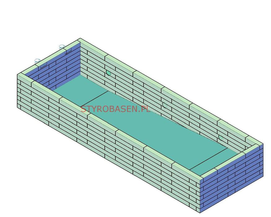 Bloczki styropianowe na basen wzmocnione basenowe 10x4x1,5m