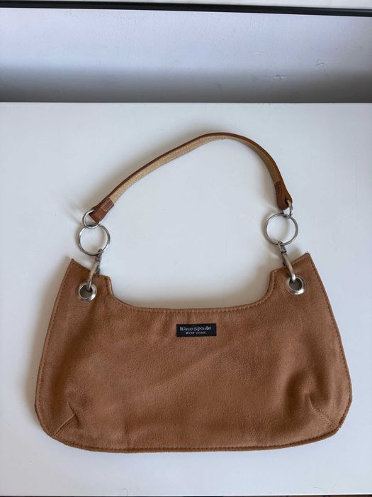 Brązowa zamszowa torebka bagietka Kate Spade vintage