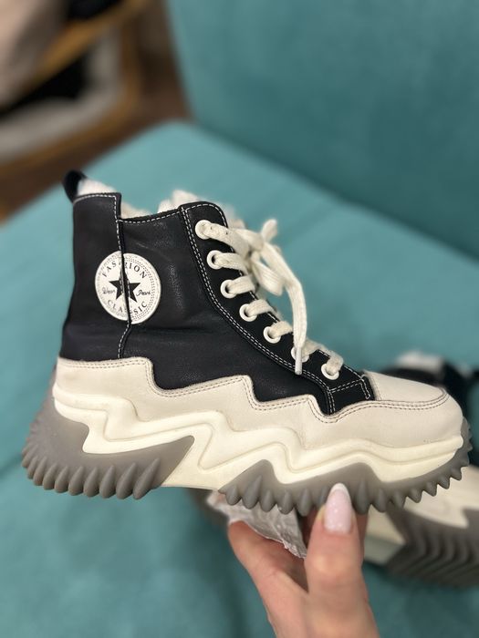 Зимові кеди з хутром, натуральна шкіра