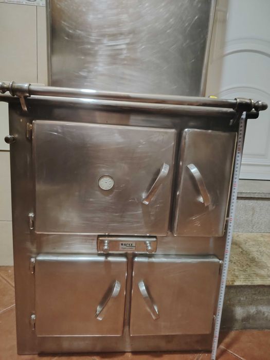 Fogão de lenha, em inox